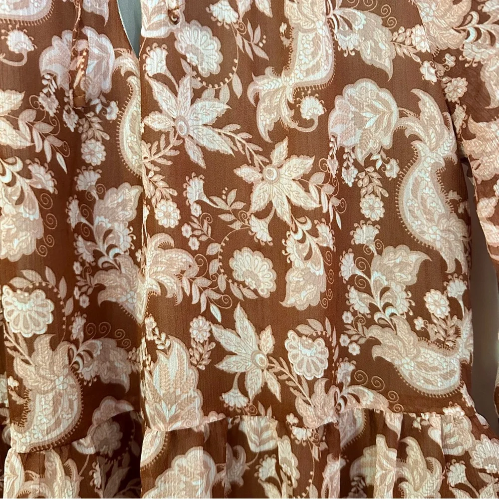 Lark + Grey Floral Dress Large L - Picture 5 of 6